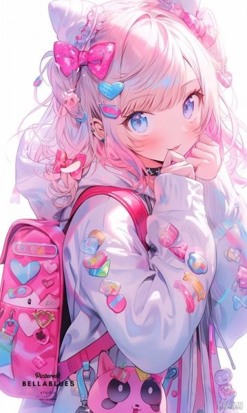  عکس انیمه کیوت صورتی