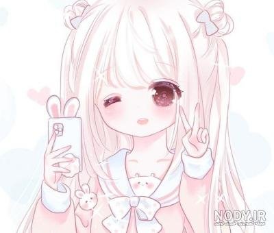  عکس انیمه کیوت صورتی