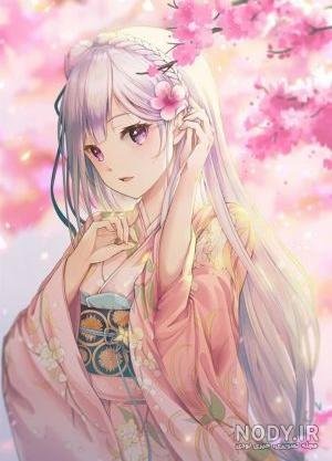  عکس انیمه کیوت صورتی