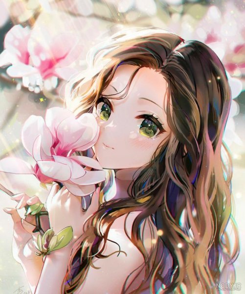  عکس انیمه کیوت صورتی