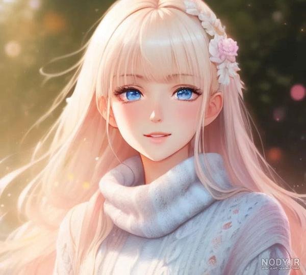  عکس انیمه کیوت صورتی