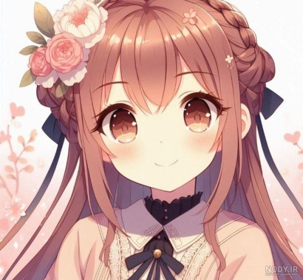  عکس انیمه کیوت صورتی