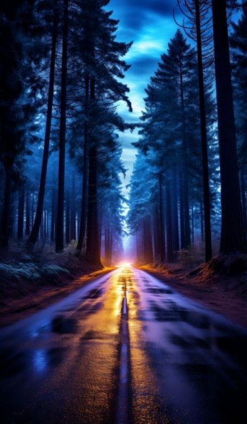  عکس جنگل شمال در شب