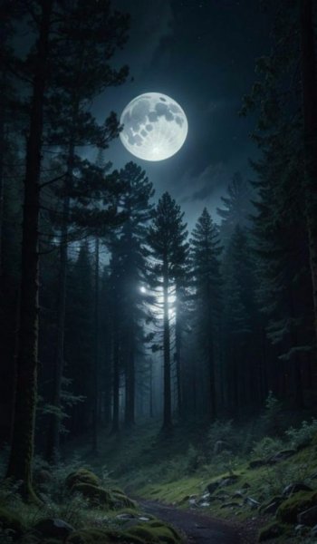  عکس جنگل شمال در شب