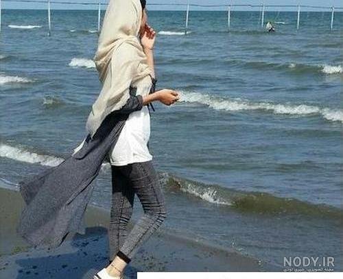  عکس دختر کنار دریا طبیعی