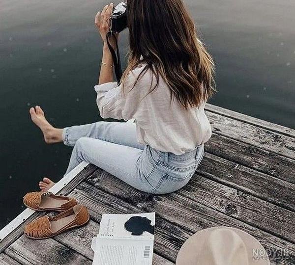  عکس دختر کنار دریا طبیعی