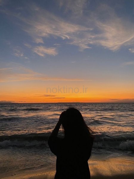  ژست عکس کنار دریا دخترانه