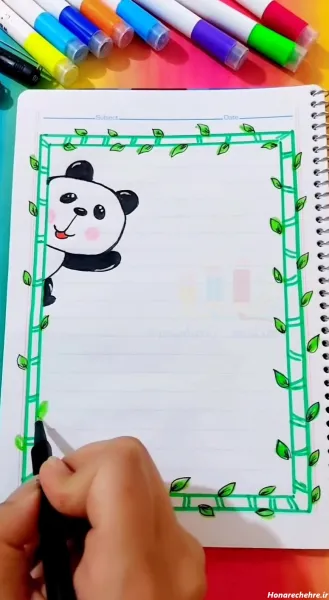  نقاشی حاشیه دفتر مشق جدید آسان