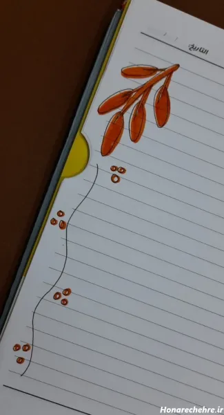 تزیین دفتر مشق با مداد رنگی