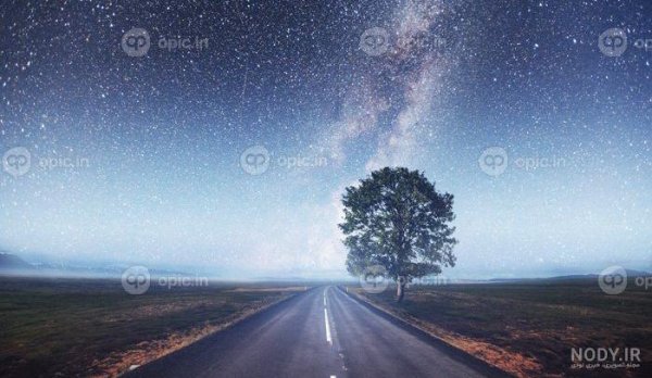  عکس جاده زیبا در شب