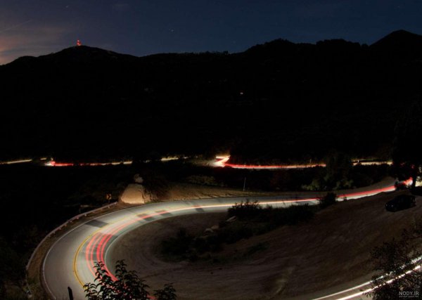  عکس جاده زیبا در شب