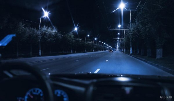  عکس جاده در شب