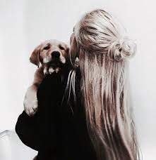  عکس دختر با سگ برای پروفایل فیک