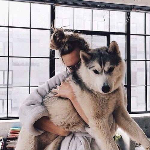  عکس دختر با سگ خفن