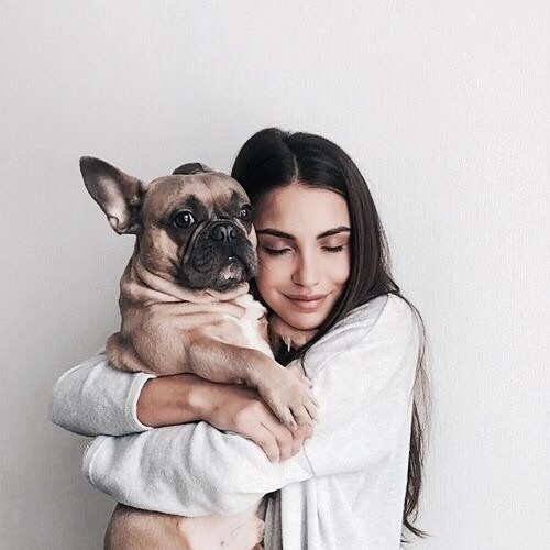  عکس دختر با سگ خفن