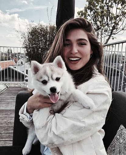  عکس دختر با سگ خفن