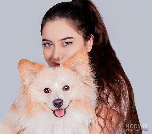 عکس دختر با سگ پاکوتاه