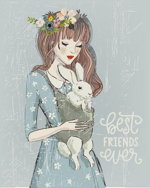  عکس دختر با سگ کارتونی