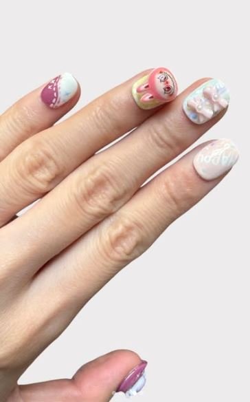 عکس طرح ناخن لبوبو