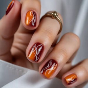  36 عکس طرح ناخن پاییزی ساده و شیک