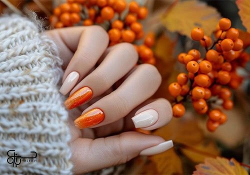 طرح ناخن پاییزی شیک