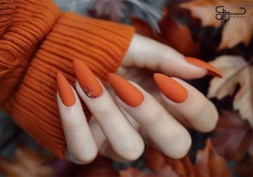 طرح ناخن پاییزی شیک