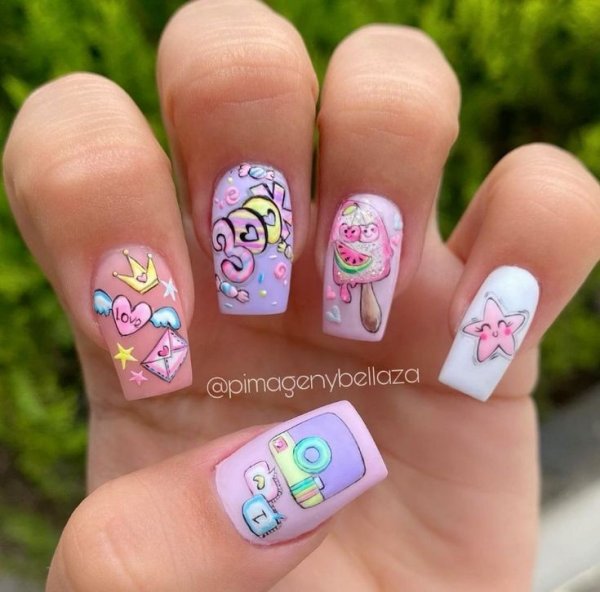  86 عکس طرح ناخن کیوت