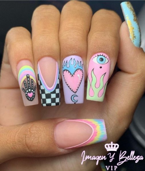  عکس طرح ناخن دخترانه کیوت کوتاه