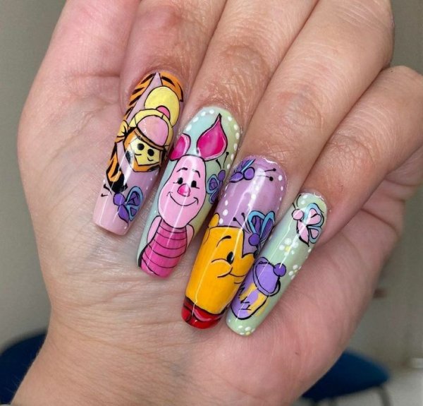  عکس طرح ناخن دخترانه کیوت کوتاه