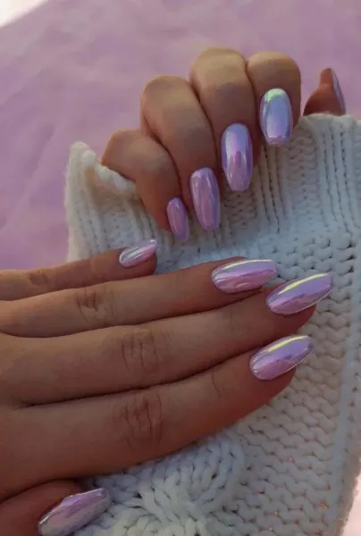  36 عکس طرح ناخن کرومی بنفش