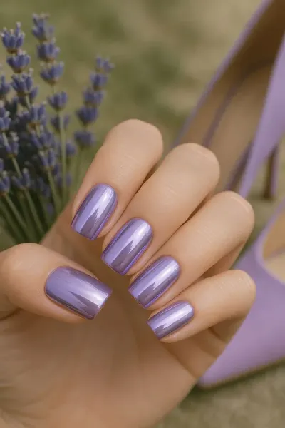  36 عکس طرح ناخن کرومی بنفش