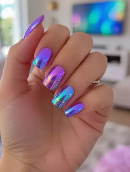  36 عکس طرح ناخن کرومی بنفش