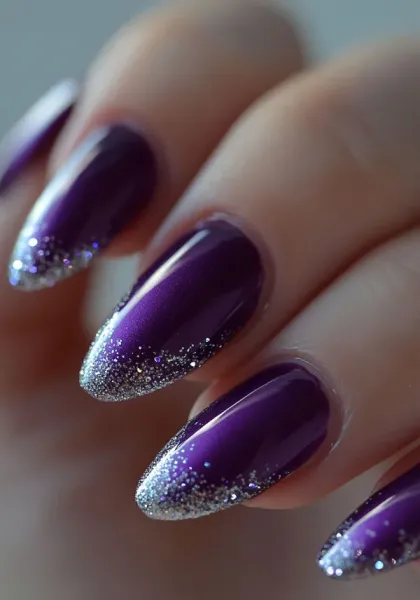  36 عکس طرح ناخن کرومی بنفش