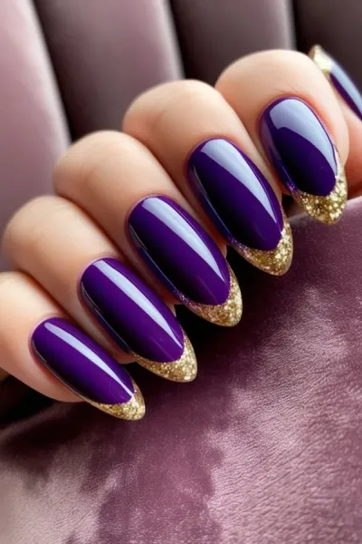  36 عکس طرح ناخن کرومی بنفش