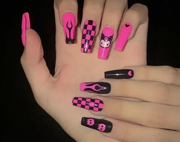  عکس طرح ناخن کرومی و ملودی