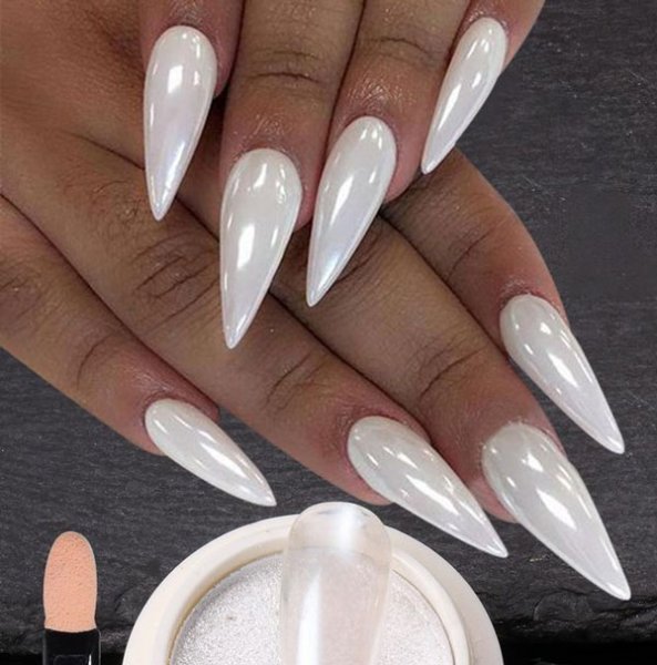  45 مدل ناخن کروم صدفی