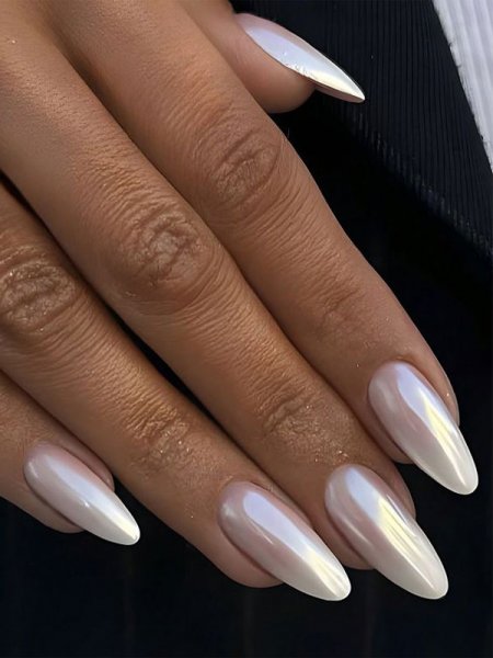  45 مدل ناخن کروم صدفی