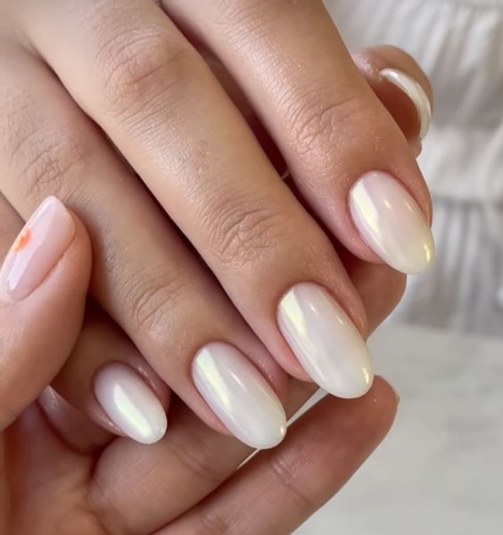  45 مدل ناخن کروم صدفی