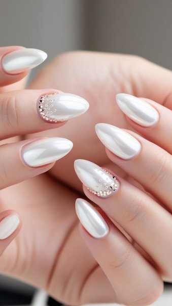  85 عکس مدل ناخن کروم صدفی با پاپیون