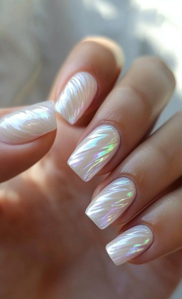  85 عکس مدل ناخن کروم صدفی با پاپیون