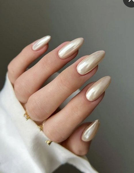  85 عکس مدل ناخن کروم صدفی با پاپیون