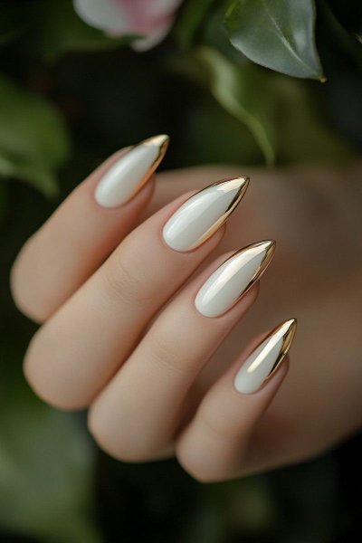  85 عکس مدل ناخن کروم صدفی با پاپیون