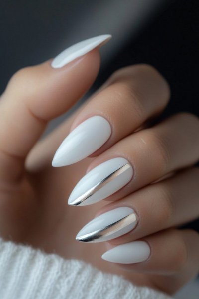  85 عکس مدل ناخن کروم صدفی با پاپیون