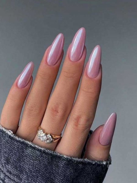  100 عکس مدل ناخن کروم صدفی صورتی