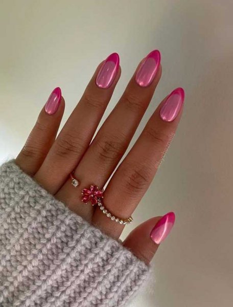  76 عکس مدل ناخن کروم صورتی