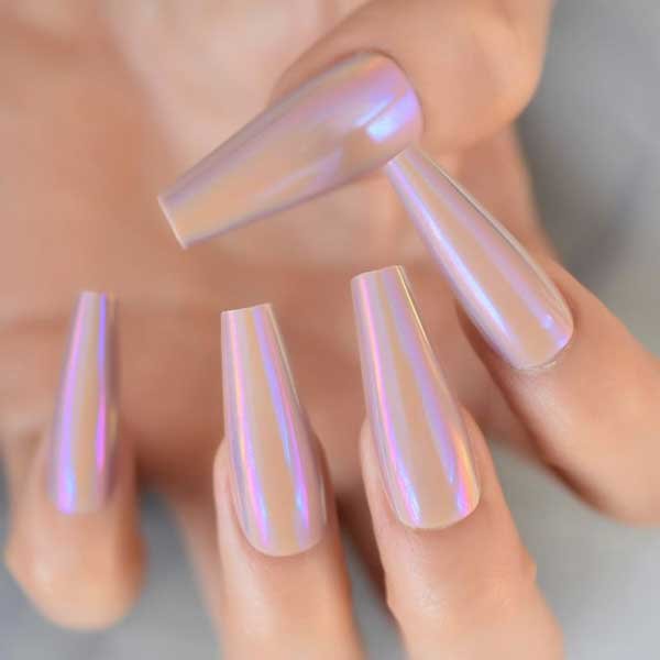  76 عکس مدل ناخن کروم صورتی