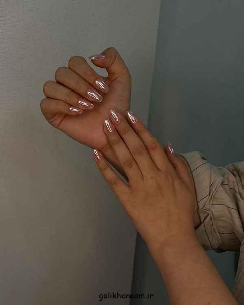  100 مدل ناخن کروم جواهری