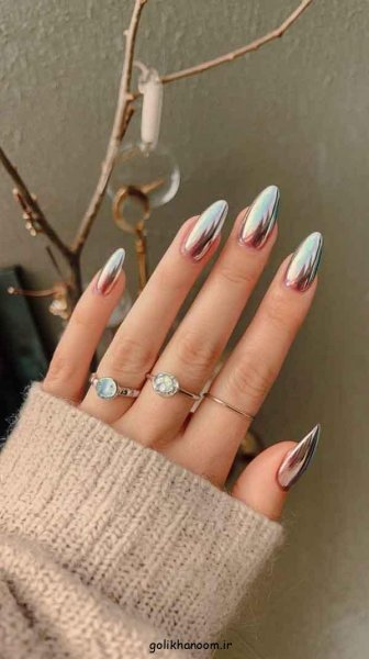  100 مدل ناخن کروم جواهری
