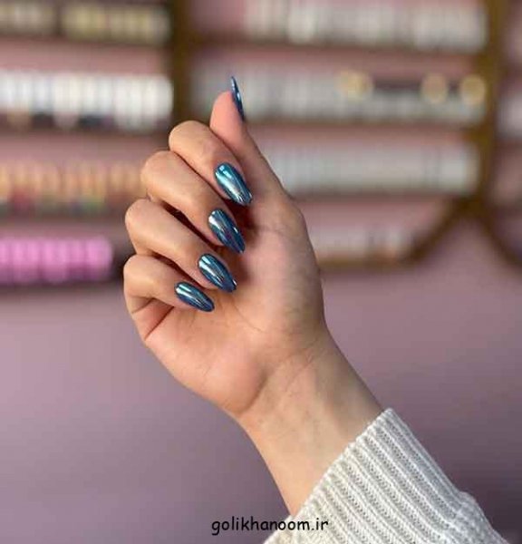  100 مدل ناخن کروم جواهری