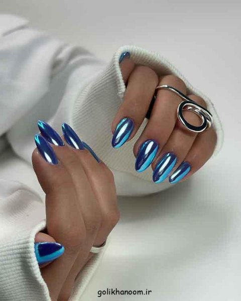  100 مدل ناخن کروم جواهری